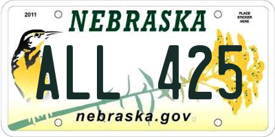 NE license plate ALL425