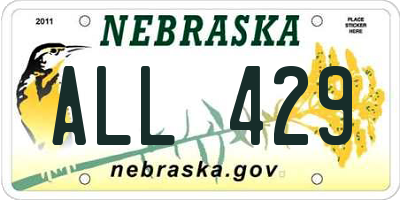 NE license plate ALL429