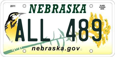 NE license plate ALL489