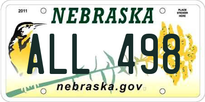 NE license plate ALL498
