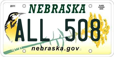 NE license plate ALL508