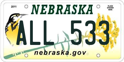 NE license plate ALL533