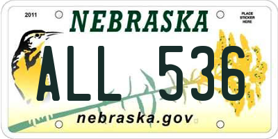 NE license plate ALL536