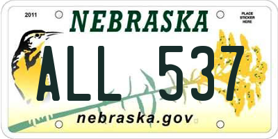 NE license plate ALL537