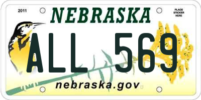 NE license plate ALL569