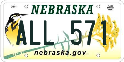 NE license plate ALL571
