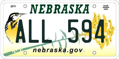 NE license plate ALL594