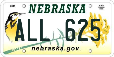 NE license plate ALL625