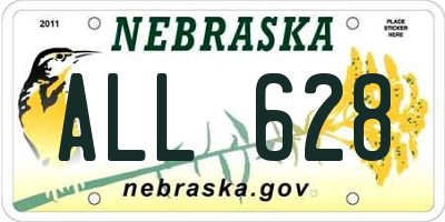 NE license plate ALL628