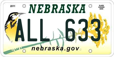 NE license plate ALL633