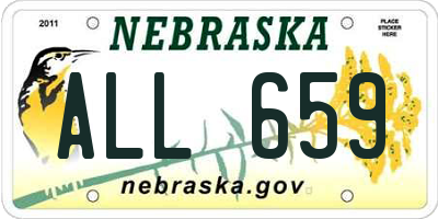 NE license plate ALL659