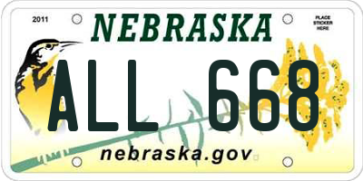 NE license plate ALL668