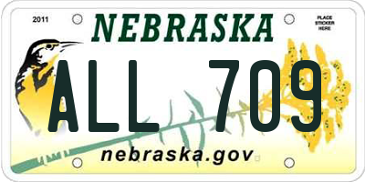 NE license plate ALL709