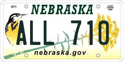 NE license plate ALL710