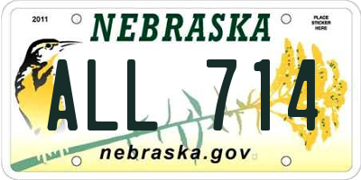 NE license plate ALL714