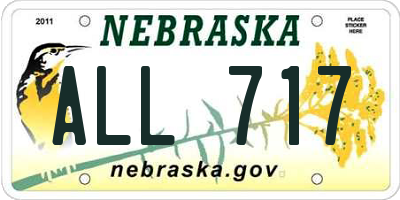 NE license plate ALL717