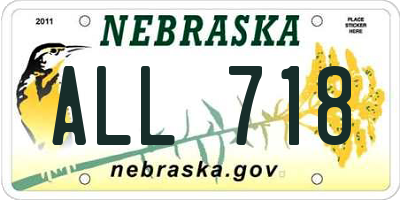 NE license plate ALL718