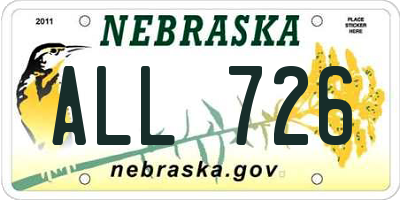 NE license plate ALL726