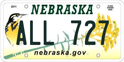 NE license plate ALL727