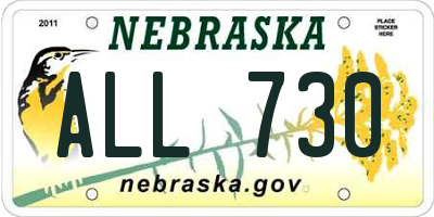 NE license plate ALL730