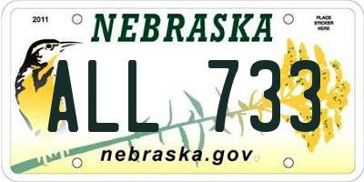 NE license plate ALL733