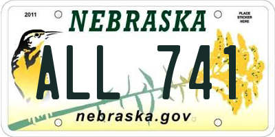 NE license plate ALL741