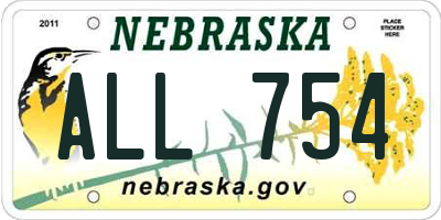 NE license plate ALL754