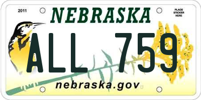 NE license plate ALL759