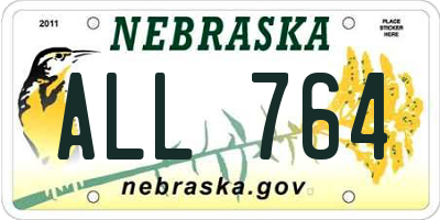 NE license plate ALL764