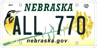 NE license plate ALL770