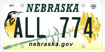 NE license plate ALL774