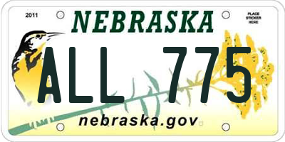 NE license plate ALL775