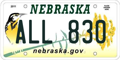 NE license plate ALL830