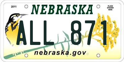 NE license plate ALL871