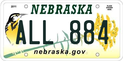 NE license plate ALL884