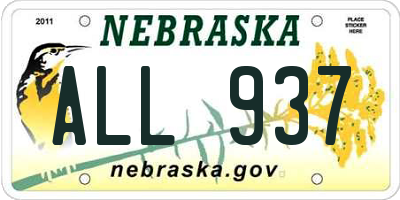 NE license plate ALL937