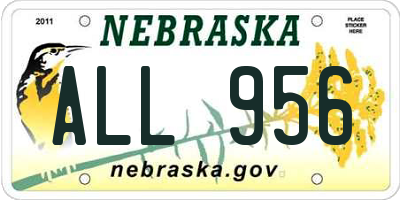 NE license plate ALL956