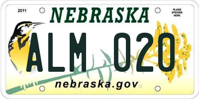 NE license plate ALM020