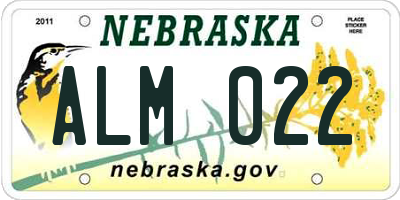 NE license plate ALM022