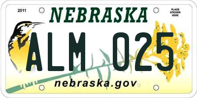 NE license plate ALM025
