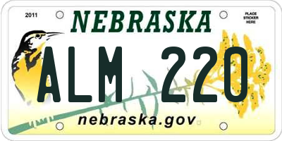 NE license plate ALM220