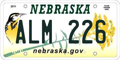 NE license plate ALM226