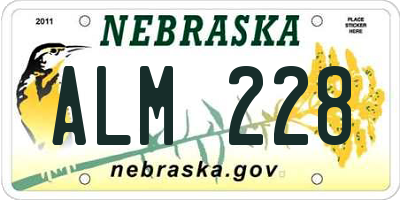 NE license plate ALM228