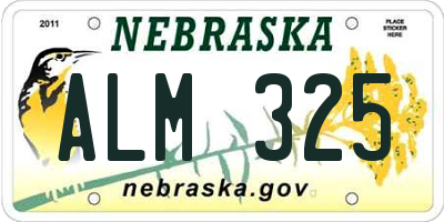 NE license plate ALM325