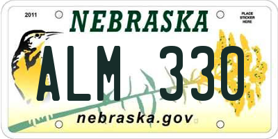 NE license plate ALM330