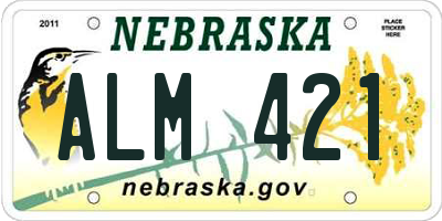 NE license plate ALM421