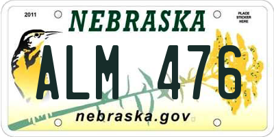NE license plate ALM476