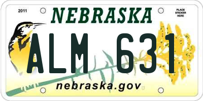 NE license plate ALM631