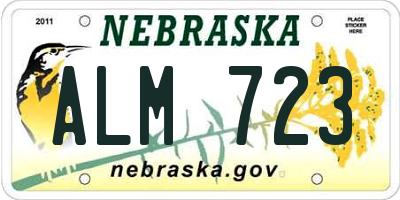 NE license plate ALM723