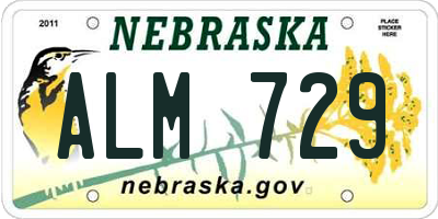 NE license plate ALM729